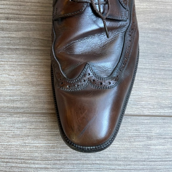 Salvatore Ferragamo Men’s Brown Leather Oxfords | 7 - Picture 7 of 13